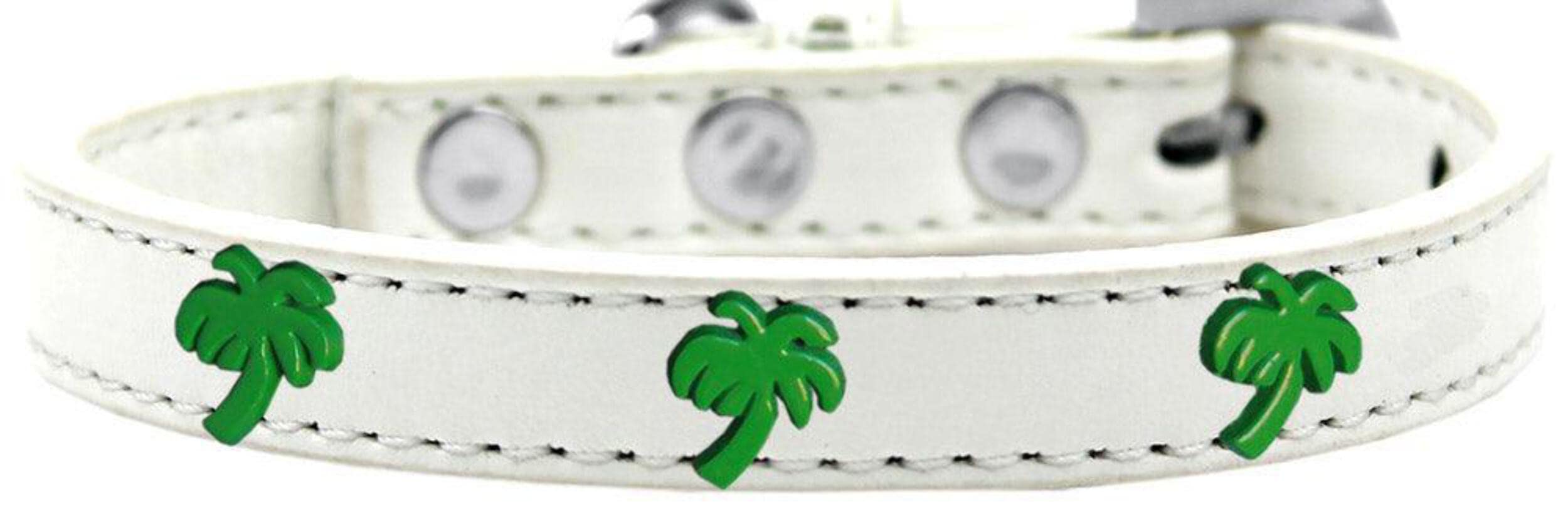 Mirage Pet Products 631-24 BK14 Green Palm Tree Widget Dog Collar, Size 14, Black