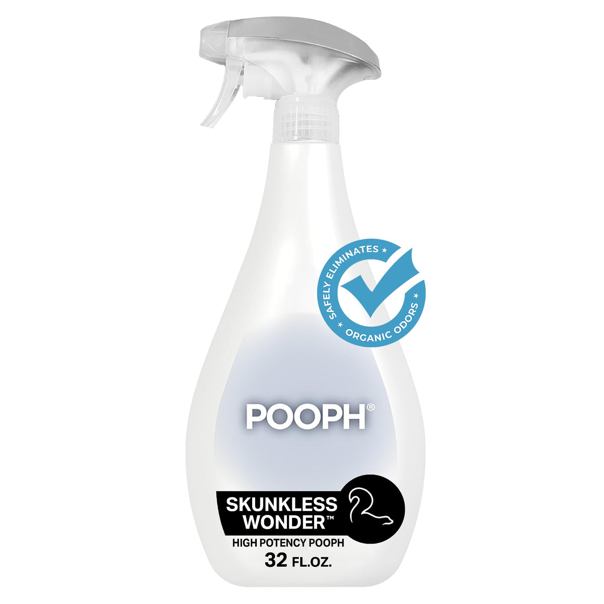 Pooph® Skunkless Wonder™ Spray | High-Potency Skunk Odor Eliminator Works On Pets, Fur, Clothing, Furniture & Items – Unscented, Safe, Fragrance-Free, Dismantles Skunk Oils On-Contact - 32Oz