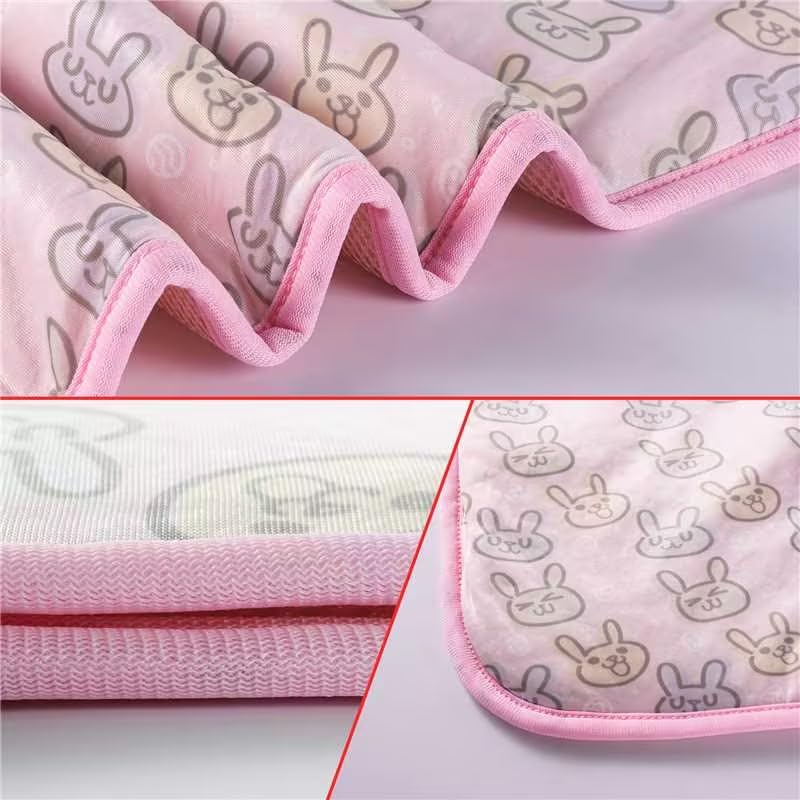 Nacoco Pet Cooling Mat Cat Dog Cushion Pad Summer Cool Down Comfortable Soft For Pets And Adults (L, Pink)