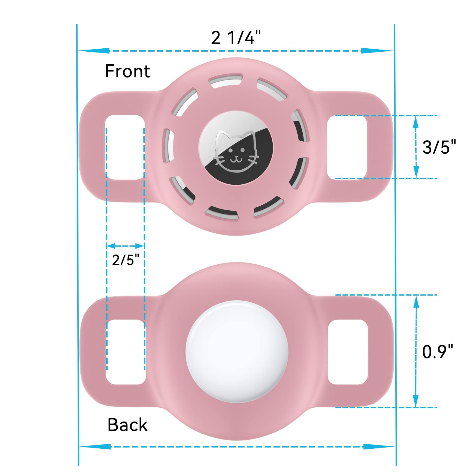 Airtag Cat Collar Holder For Apple Air Tag Cat Collar Holder Within 1/2 Inch, Airtag Dog Collar Holder Small, 2 Pack Airtag Pet