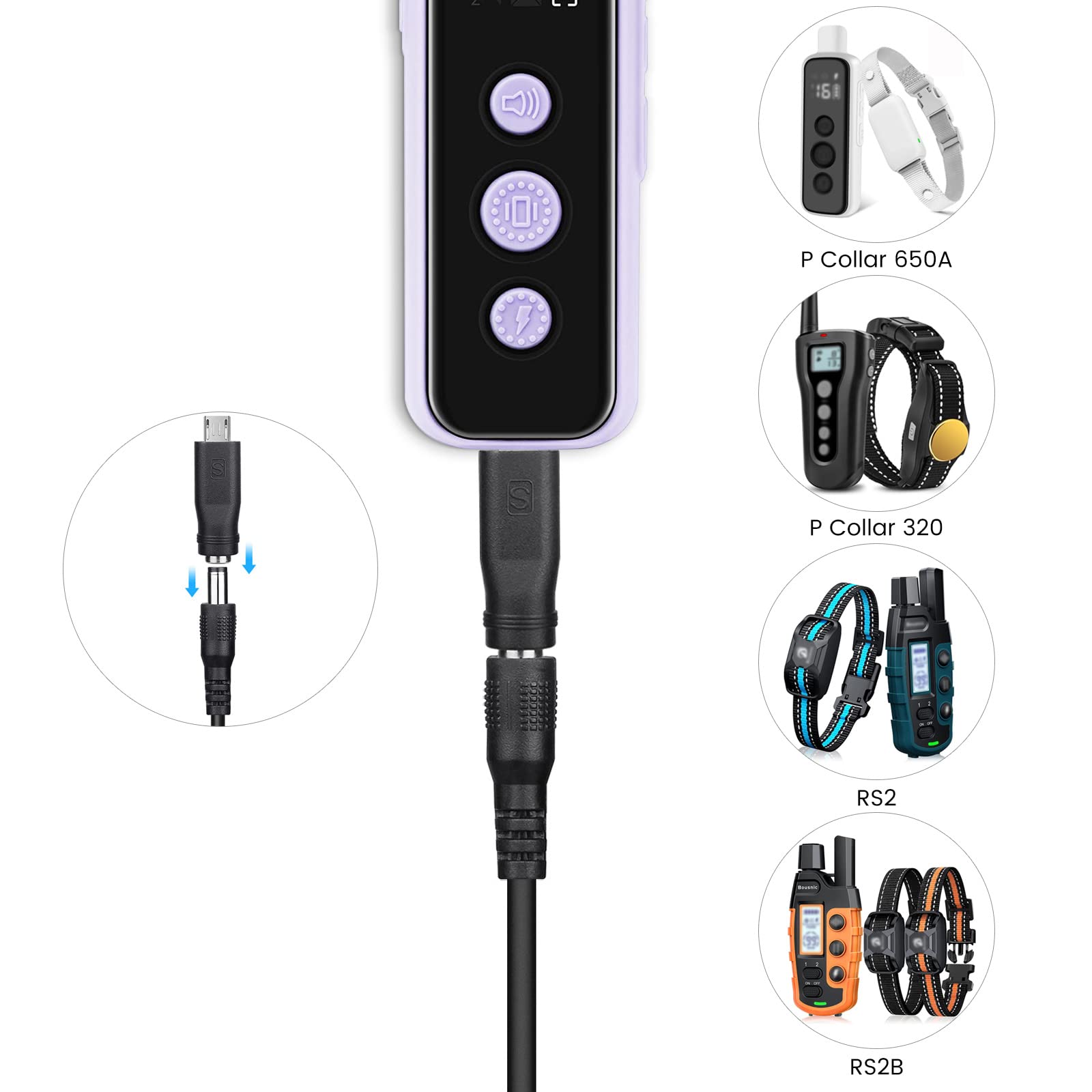 YEAOI Shock Collar Charger Replacement for PATPET, Educator, BOUSNIC - Black, Model 601279422335