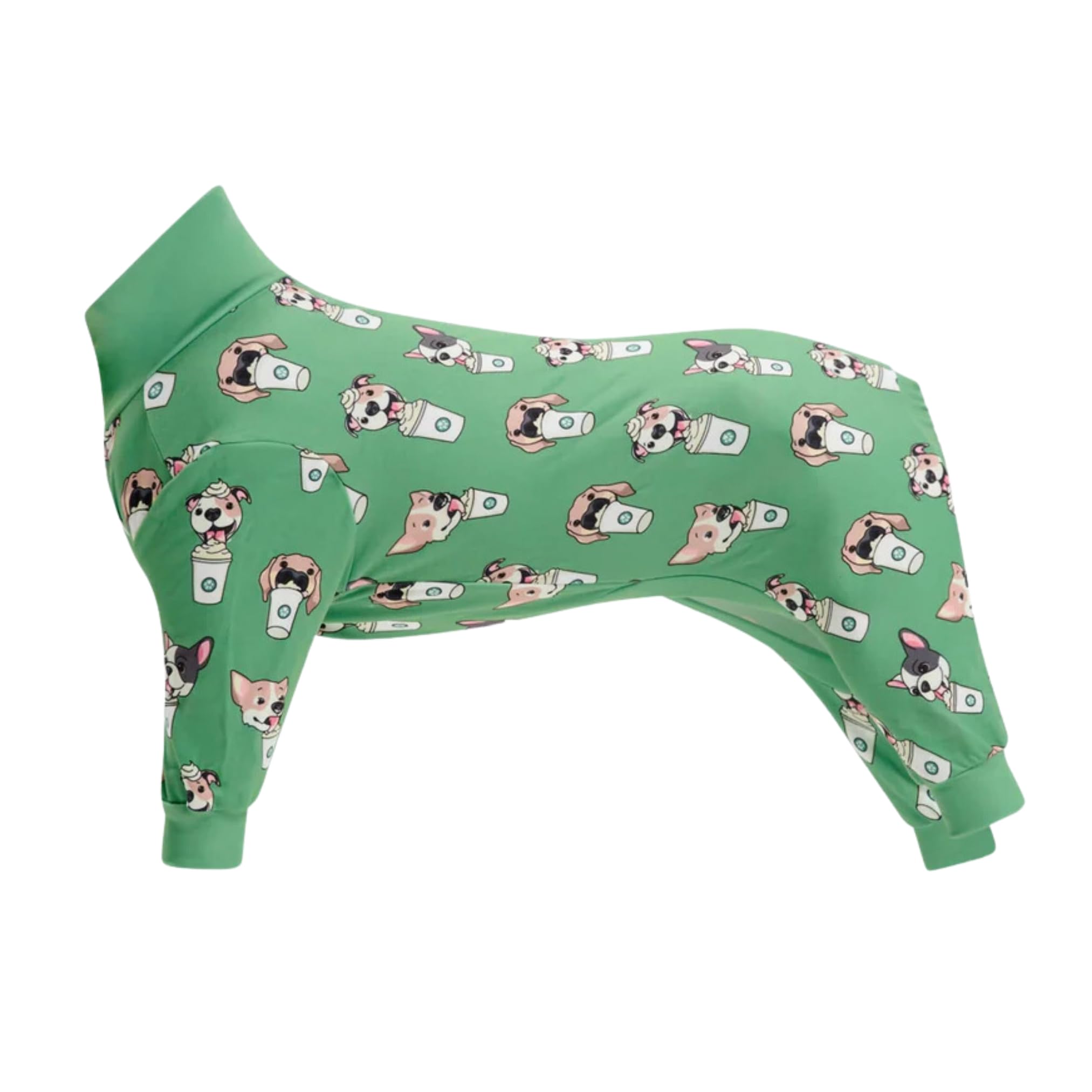 Spark Paws Dog Pajama, Ultra-Soft And 4-Way Stretch, Recovery-Suit Pj Onesie For Small, Medium And Large Breeds - Pup Cup - S