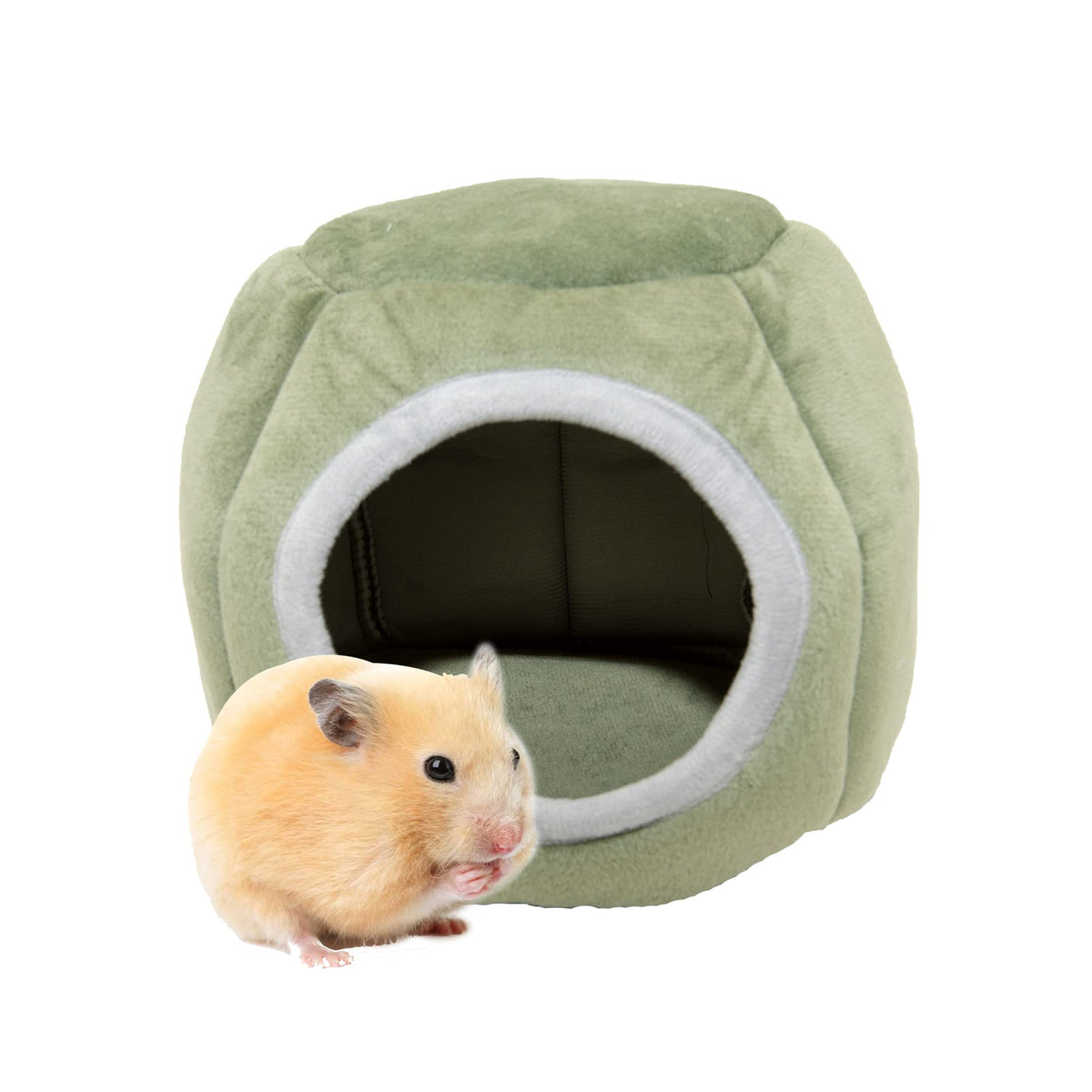 Hlmoptimo Guinea Pig Cave Beds Guinea Pig Hideout Cozy Hideout For Chinchilla Ferrets Hedghog (Green, Pumpkin)