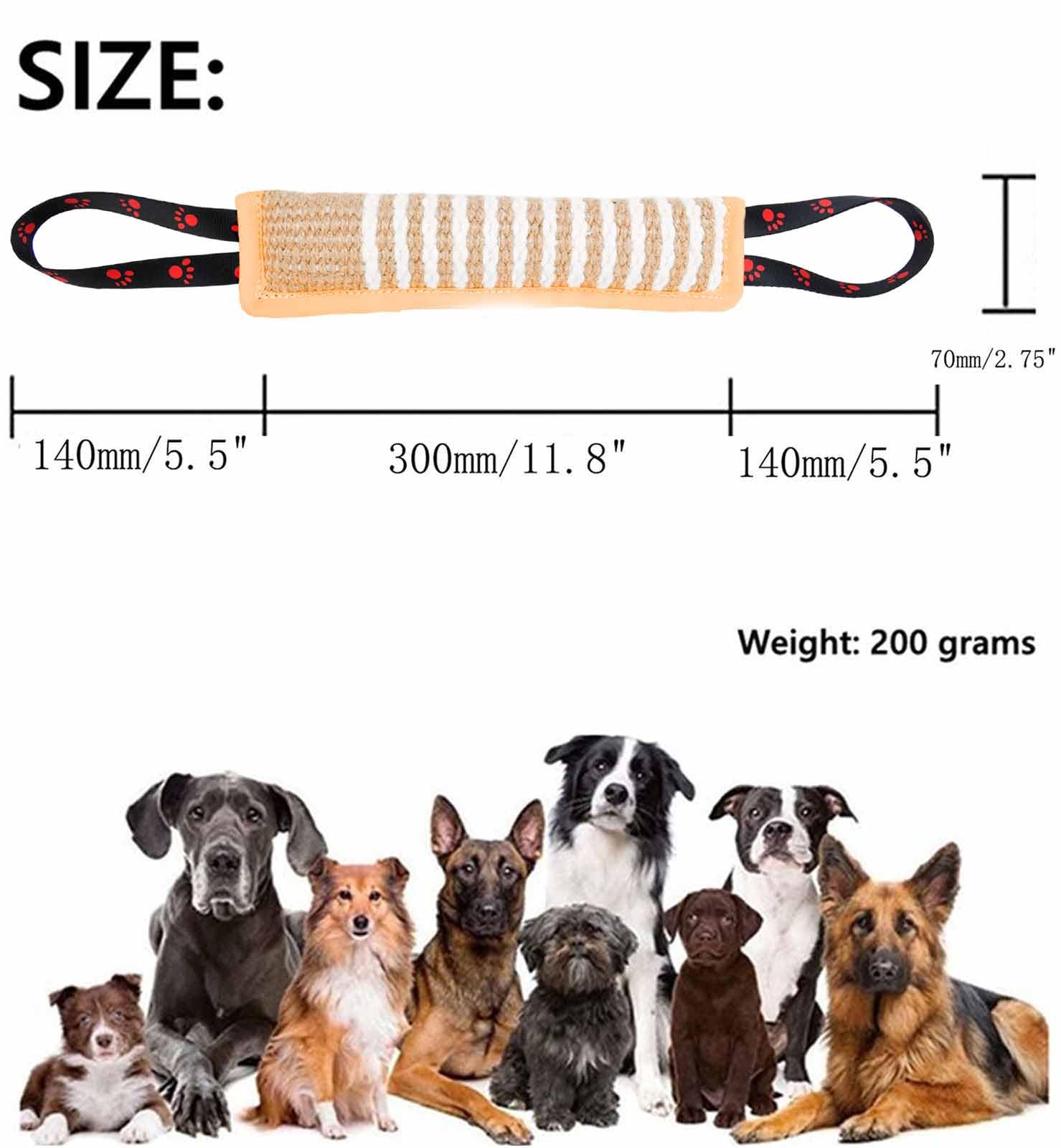 Clysoru Dog Tug Toy Dog Tough Jute Bite Pillow Lasting Training Equipment Puppy To Large Dogs Interactive Toy For Large Dogs And