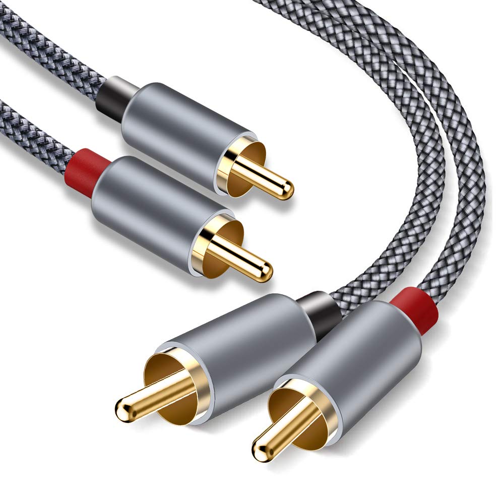 Rca Cable, Goalfish 2Rca Male To 2Rca Male Stereo Audio Cables2-Pack4Ft, Hi-Fi Sound, Shieldedbraided Rca Stereo Cable For Home 