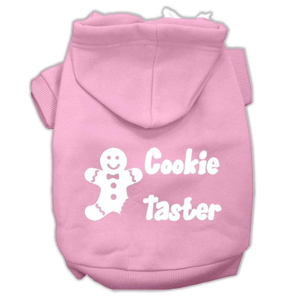 Christmas Pet Dog & Cat Hoodie Screen Printed, 'Cookie Taster' Light Pink 2Xl (20-25 Lbs.)