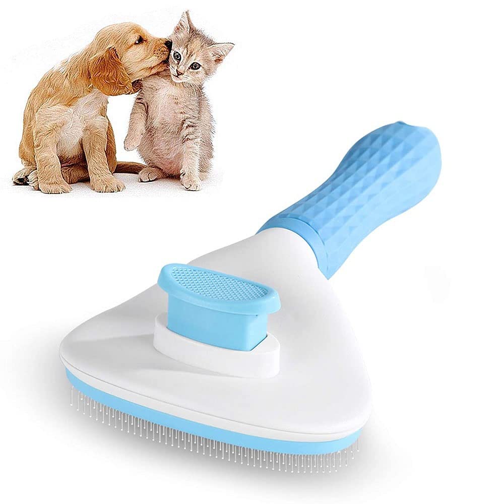 Woofy Dog Cat Brush, Pet Grooming Comb for Shedding Removing Hair Fur for Dog Cat Rabbit (Blue)