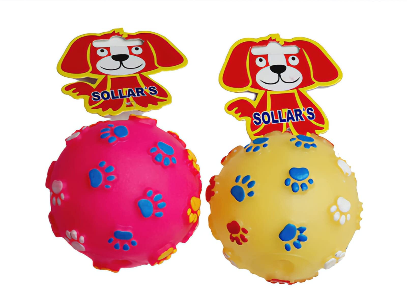 KittuPet Paw Print Ball Toy Sound Squeaky Squeaker Dog Cat Chew Interactive Ball Squeak Playing Toy(1pcs) (Pink)