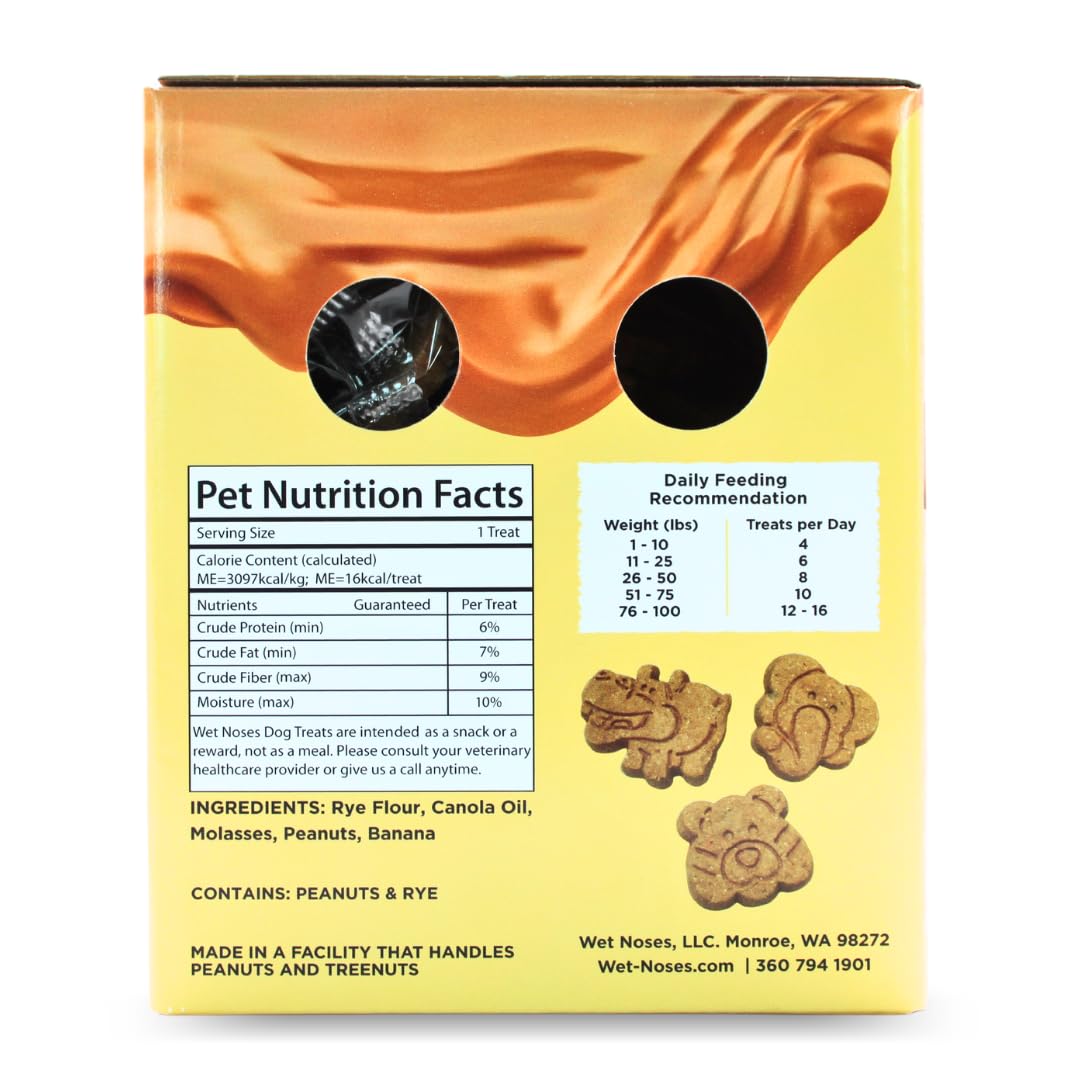 Wet Noses Moments Non-GMO Peanut Butter Jungle Animal Crunchy Dog Treats - 3lb | No Corn, Wheat, Soy or Peas, Made with 5 Simple