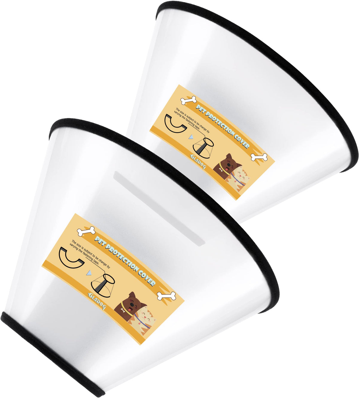 Soft Dog Cone Collar, 2 Pcs (For Exact Size) Flexible Plastic Cone For Dogs After Surgery, Dog Recovery Collar, Adjustable E-Col