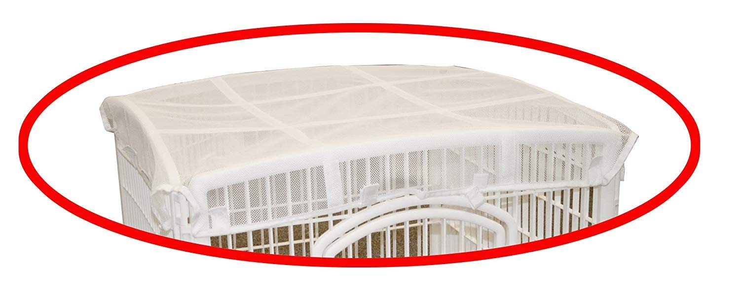 IRIS USA Dog Playpen Mesh Top, 46 x 46 Top Cover for IRIS USA 4-Panel Pet Playpen with Metal Lock (CI-604), Washable, Durable, N