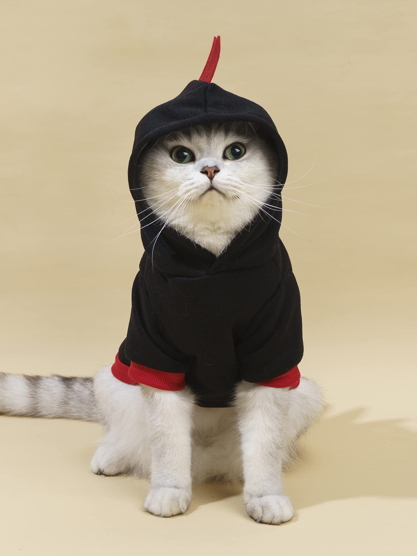 Qwinee Dinosaur Dog Hoodie Dog Warm Jacket Christmas Halloween Dog Costume Dog Clothes For Puppy Kitten Small Medium Dogs Cats B
