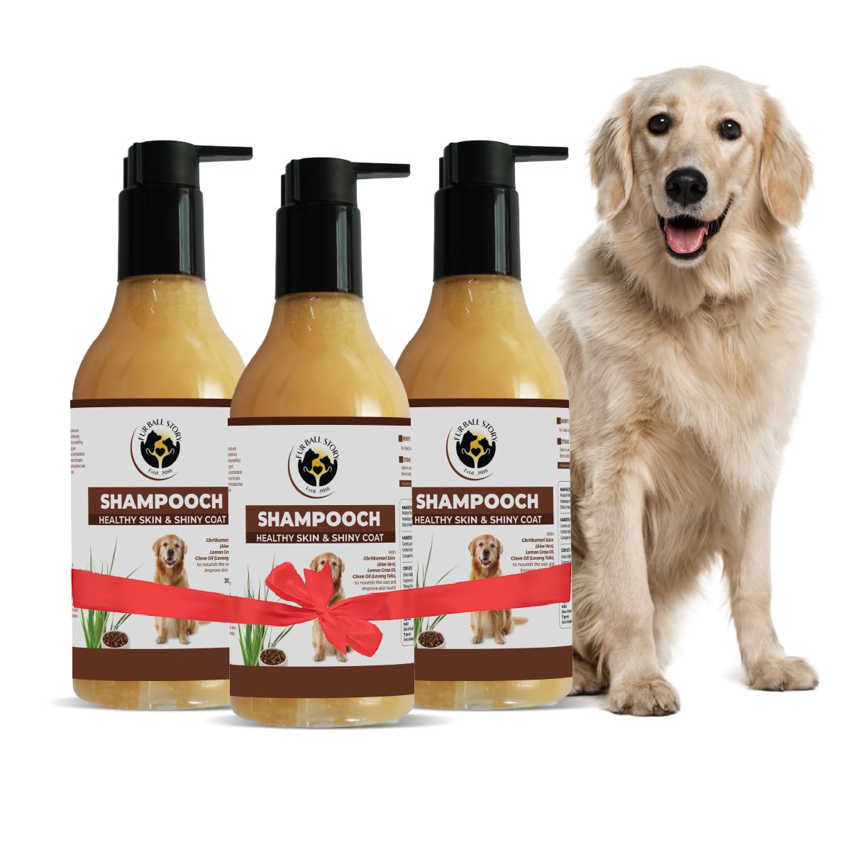 Fur Ball Story Dog Shampoo | Healthy Skin & Shiny Coat | 300Ml X 3 | Buy 2 Get 1 Free | Puppy & Dog Shampoo For Itch Relief, Sof