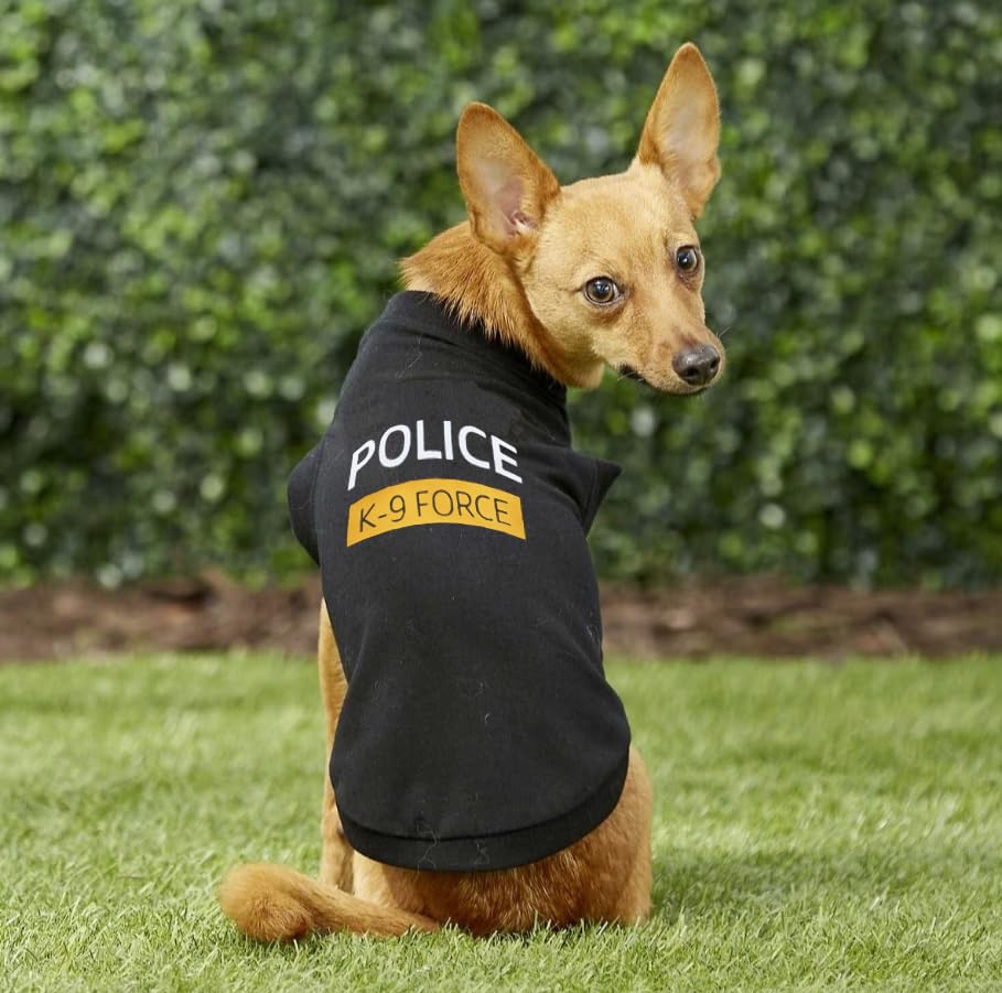 Cute Lighweight Cotton Police Dog T Shirt Small Medium Large Dogs Shirts With Police K9 Force Printed, Small