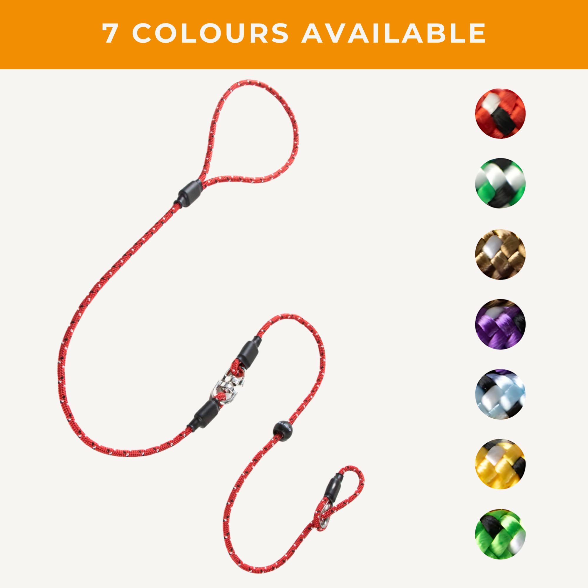Dog & Field Trial Pro Slip Lead - Professional Gundog Slip Lead & Anti Tangle Swivel Leads (Swivel - Red)