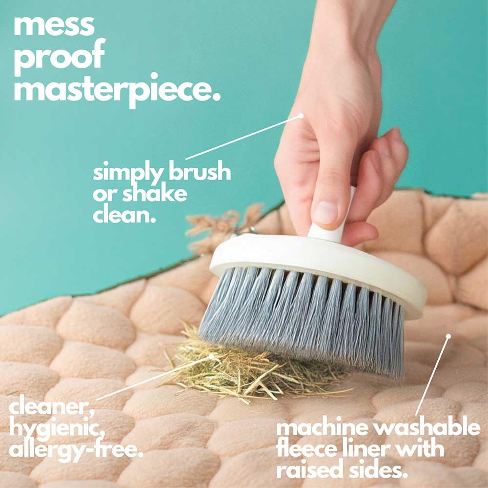 Hopp'D Hutchliner - Washable Fleece Bedding/Cage Liner For Guinea Pigs/Rabbit | Odor-Busting, Waterproof, Anti-Slip Vegan Pee Pa