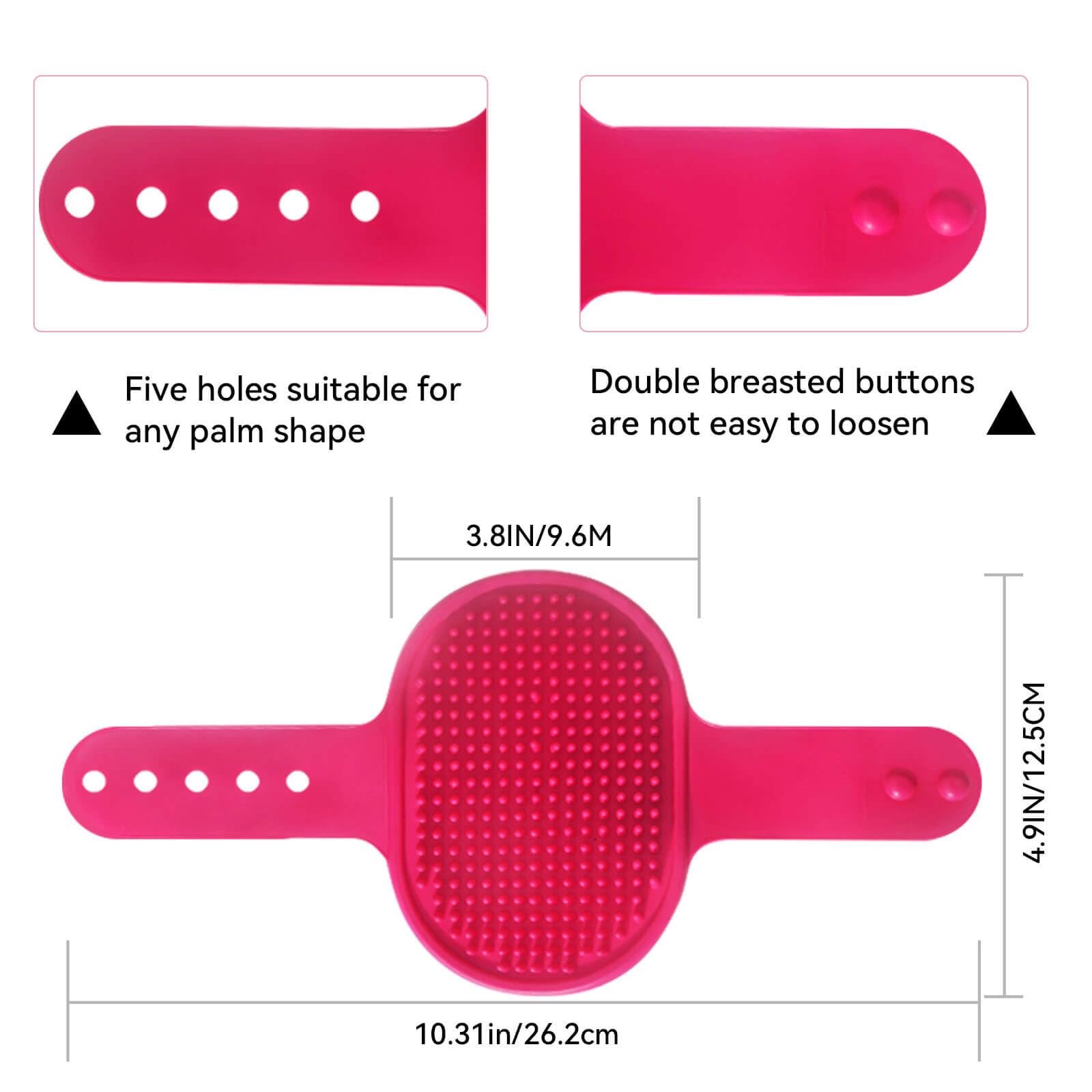 Dsoe Dog Bath Brush | Grooming Comb With Adjustable Loop Handle For Short And Long Hair Cats And Dogs, 2Pcs (Tapered Head, Blue