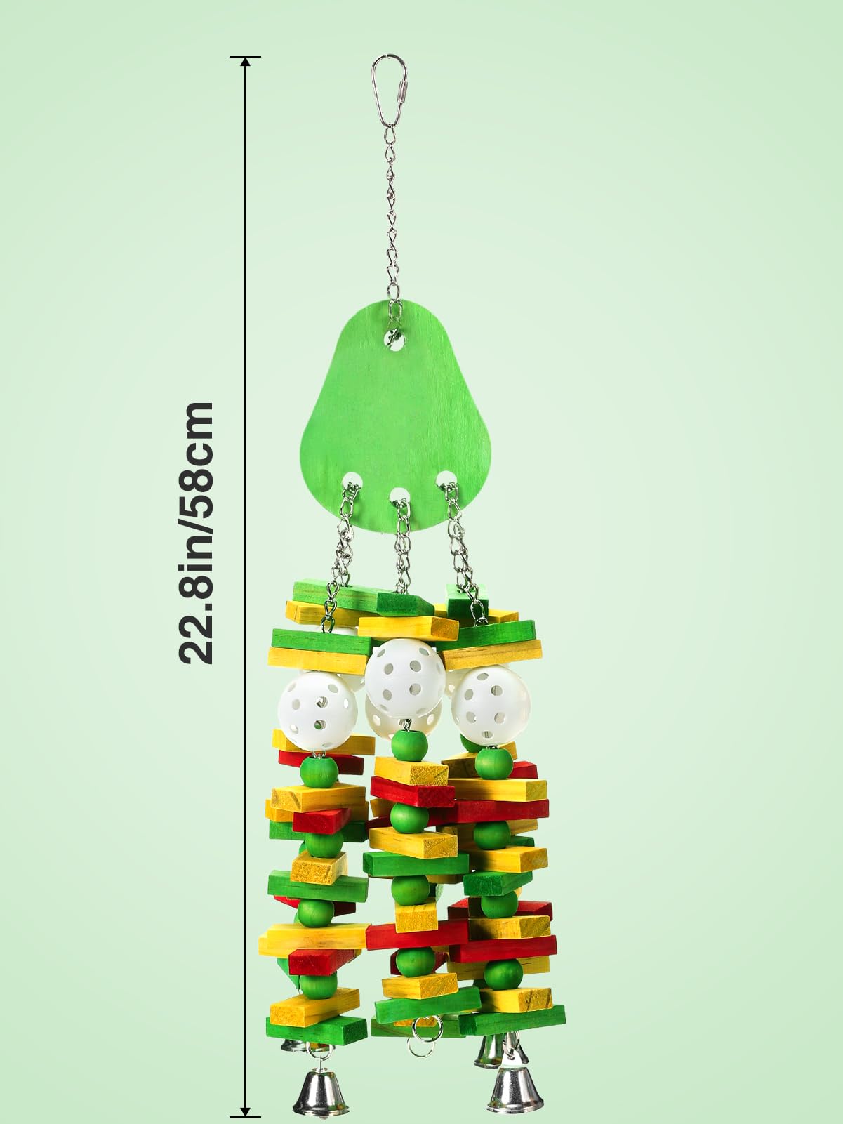 Large Bird Toys, Parrot Toys Gift For Macaws African Grey Amazon Parrots, Chewing Toy For Large Birds With Colorful Wooden Block