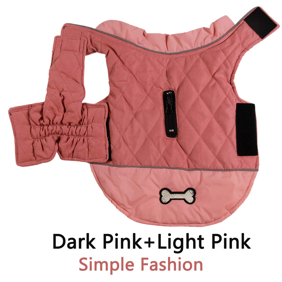 Vecomfy Reversible Dog Coats For Small Dogs Waterproof Warm Puppy Jacket For Cold Winter,Pink S