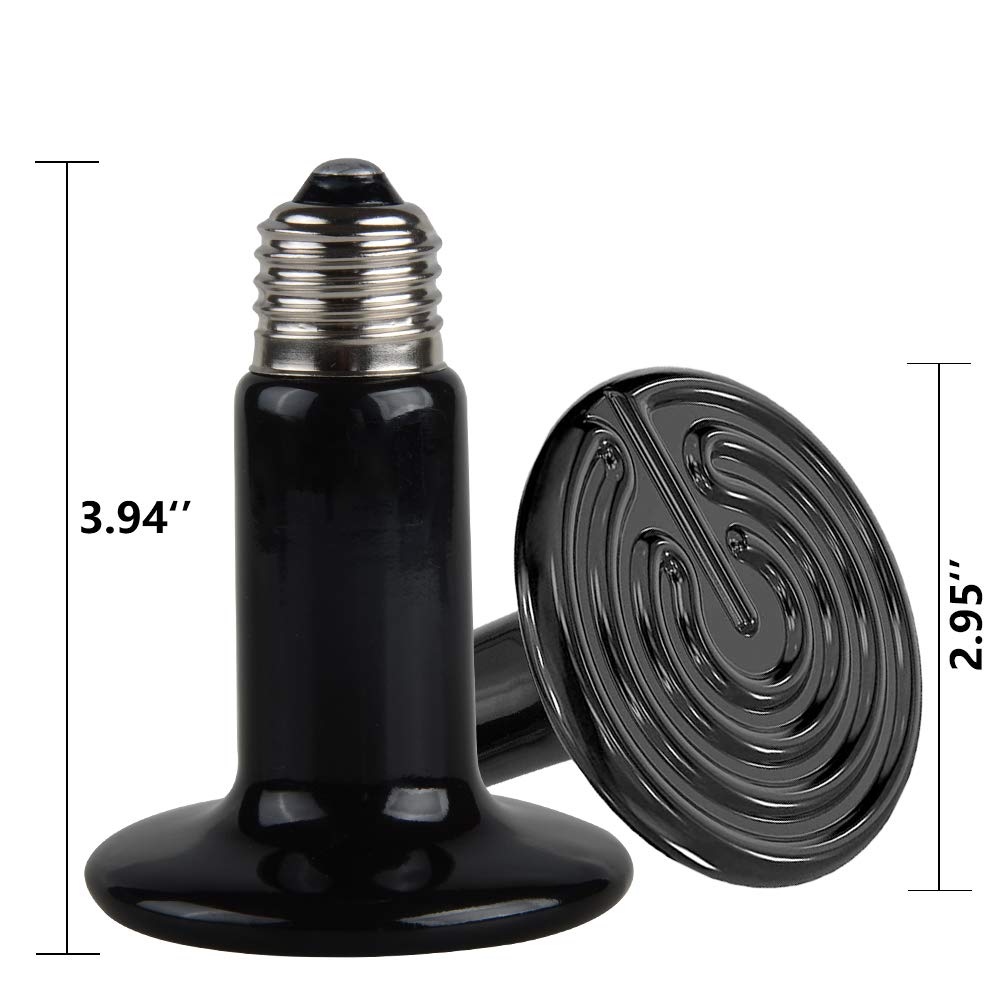 BOEESPAT 250W Ceramic Heat Emitter Reptile Heat Lamp Bulb Chicken Heater Light for Pet Brooder Coop Lizard Turtle Aquarium Snake