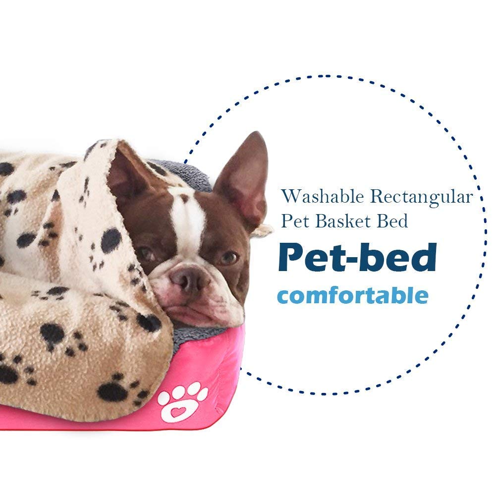 Barelove Square Large Dog Bed Mattress Washable Pads Room Waterproof Bottom ( Hot Pink )