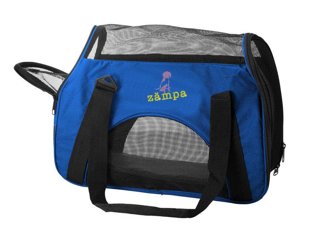 Airline Approved Soft Sided Pet Carrier by Zampa, Low Profile Travel Tote, Removable pad, Premium Zippers & Under Seat Compatibi