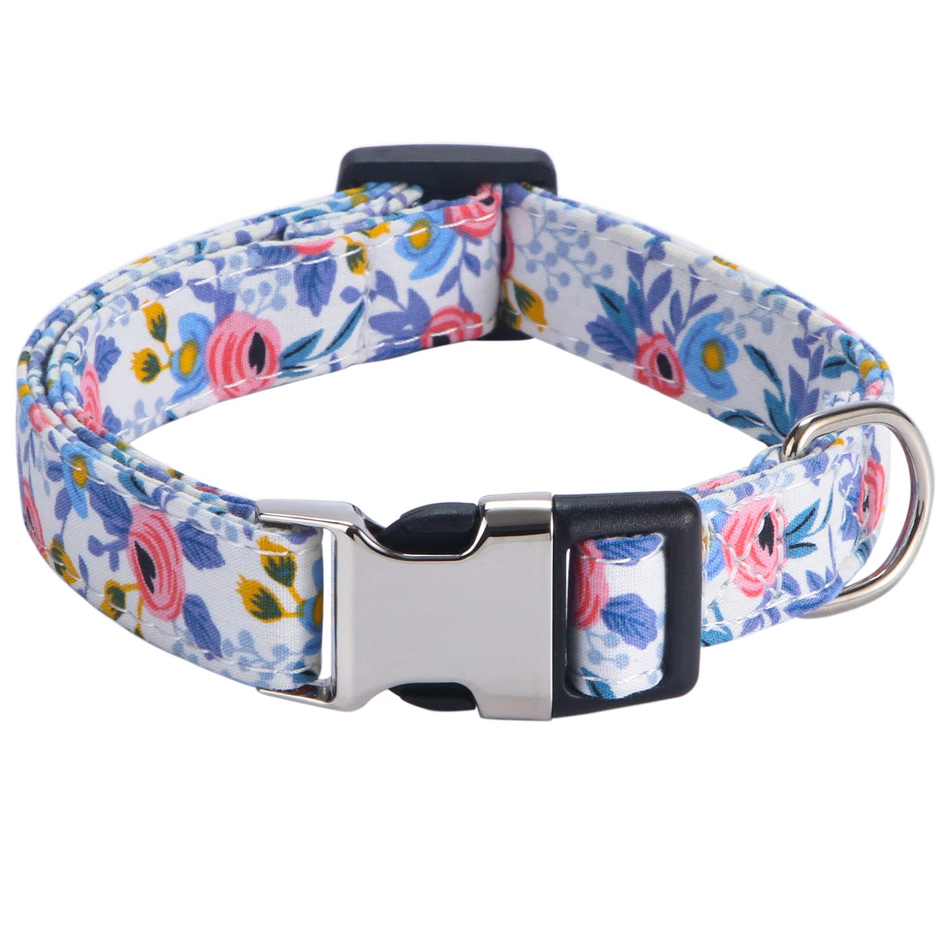 Xyart Girl Dog Collars - Rose, Sunflower, Daisy And Leopard Design In Small, Medium, Large For Female Dogs Rose Blue S