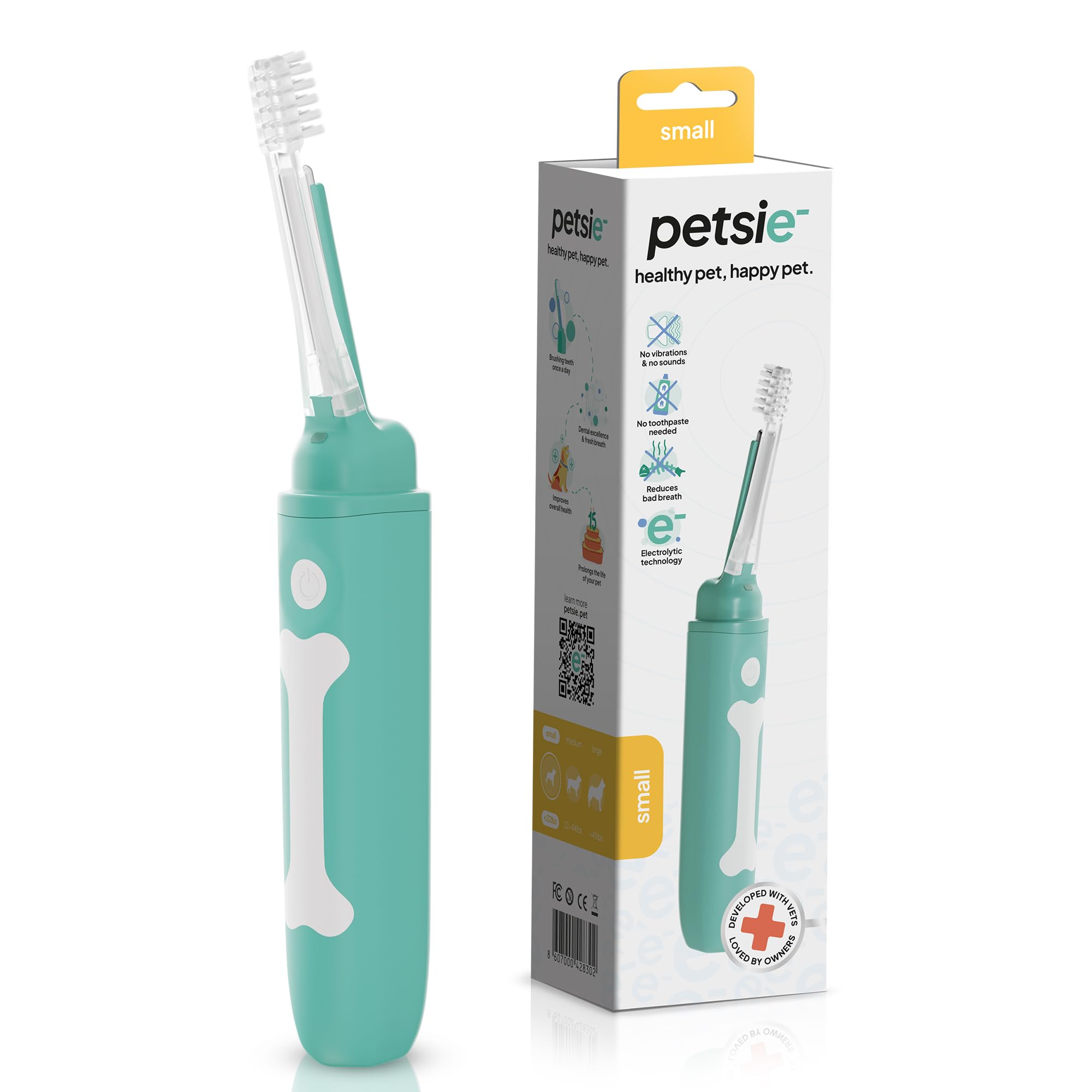 petsie Dog Toothbrush | Innovative Eletrolytic Technology | Improves Oral Health & Reduces Bad Breath | No Vibrations & Silent T