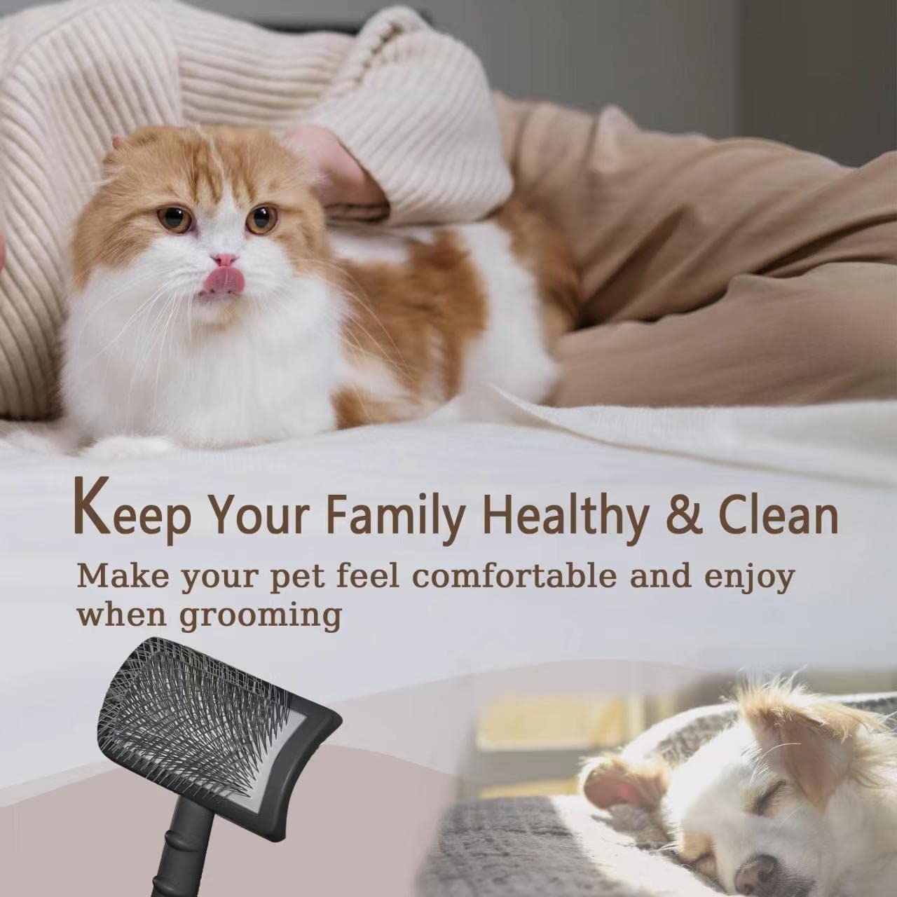 Tinypoint Large Slicker Brush For Dogs,Cats,Extra Long Pin Shedding Brush For Long Haired Dog,Cat, Pet Grooming Wire Brush For Thick Undercoat Curly Hair,25Mm(1'),Black