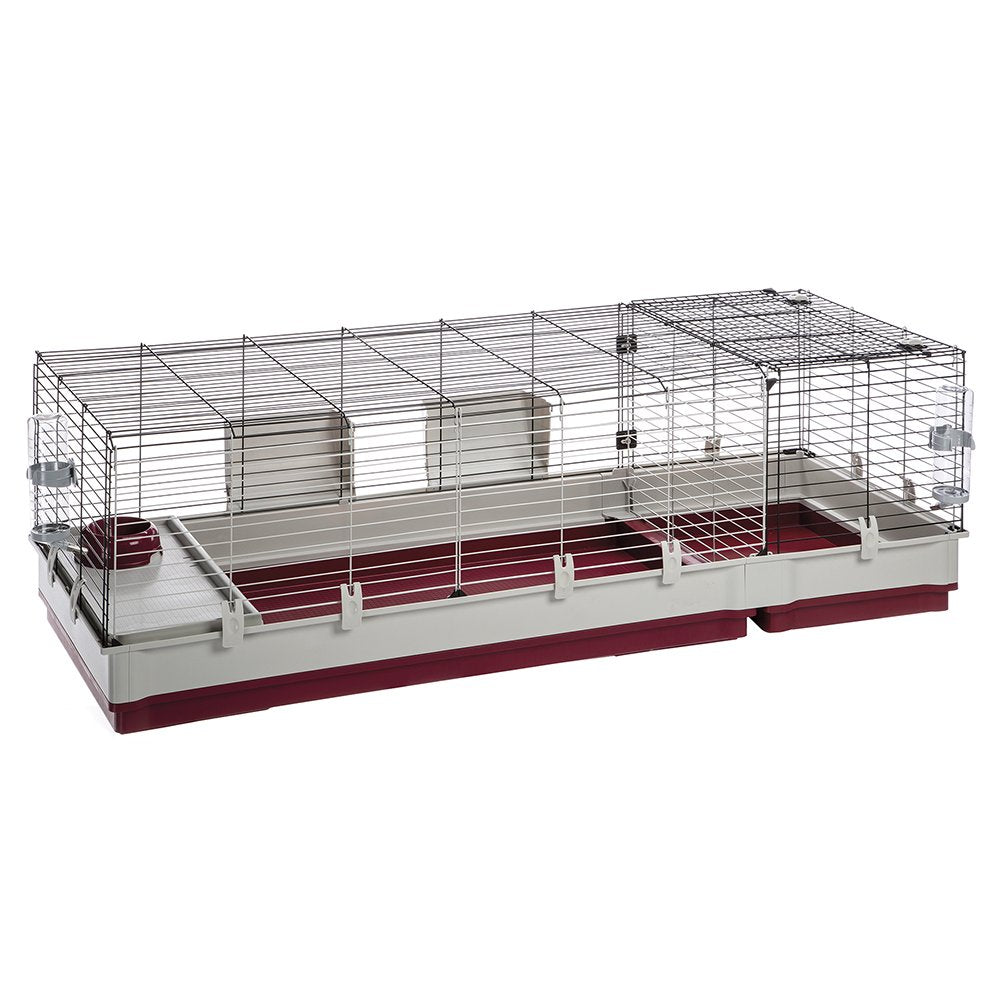 Ferplast Krolik Xxl Rabbit Cage W/Wire Extension | Rabbit Cage Includes All Accessories & Measures 63.8L X 23.62W X 19.68H Inche