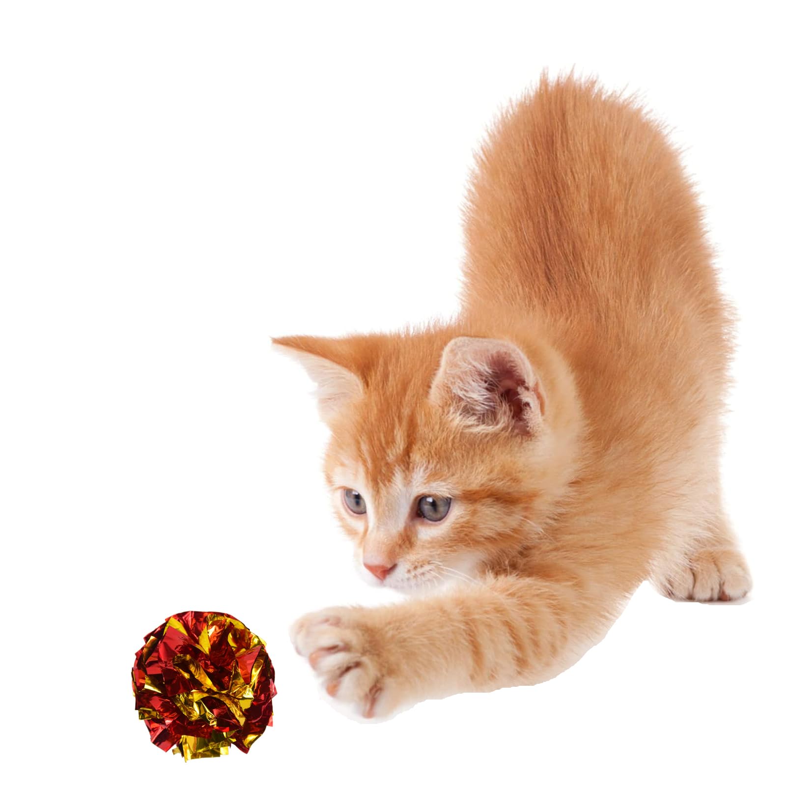 Yoogeer 20Pcs Large Cat Crinkle Ball Toys, Colorful Cat Toy Balls Cat Play Toy Indoor Cats Interactive Kitten Play Toy Ball Toy