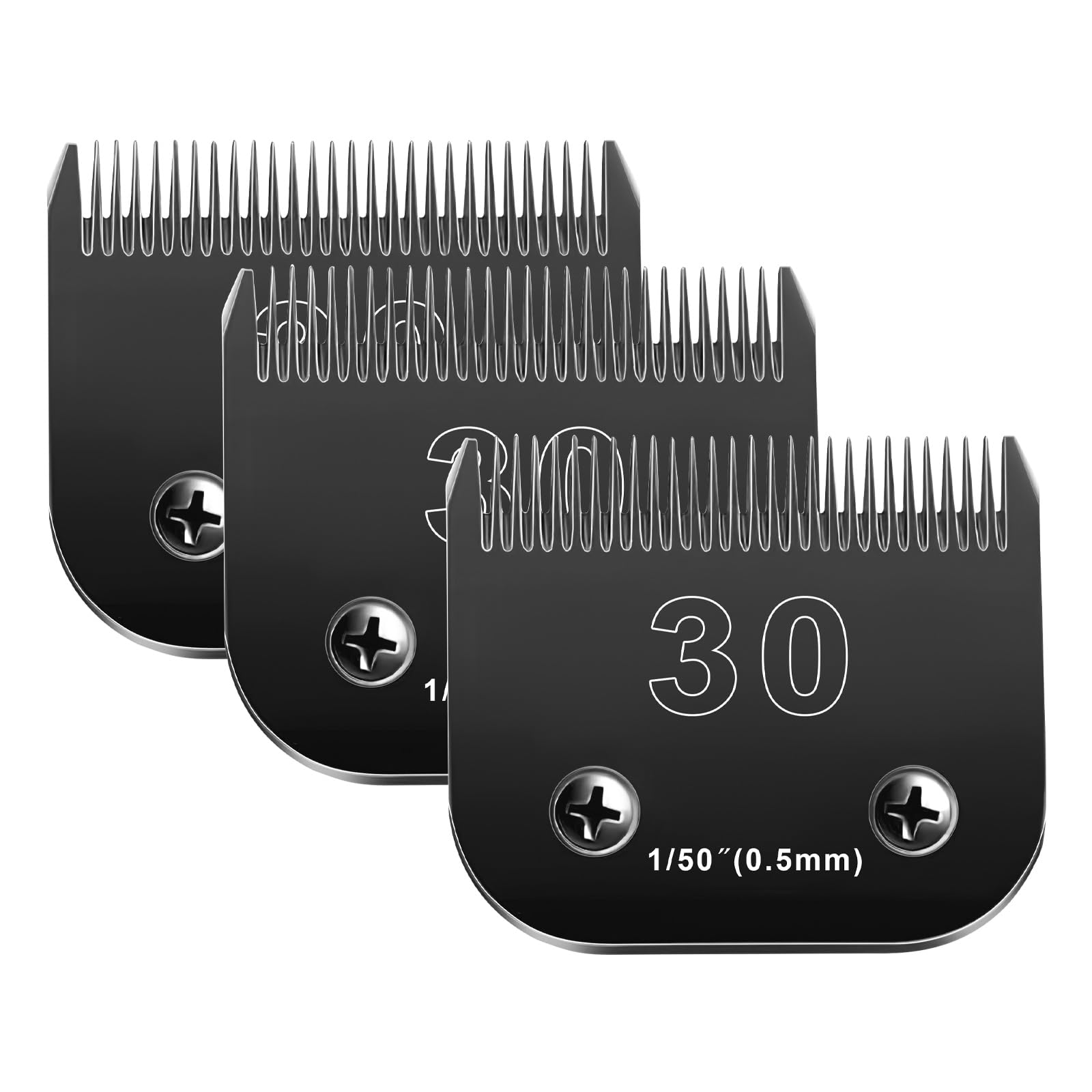 30 Blades Dog Grooming Blades Compatible with Andis/Oster A5/Wahl KM-10 Series Dog Clippers,Detachable Clipper Replacement Blade