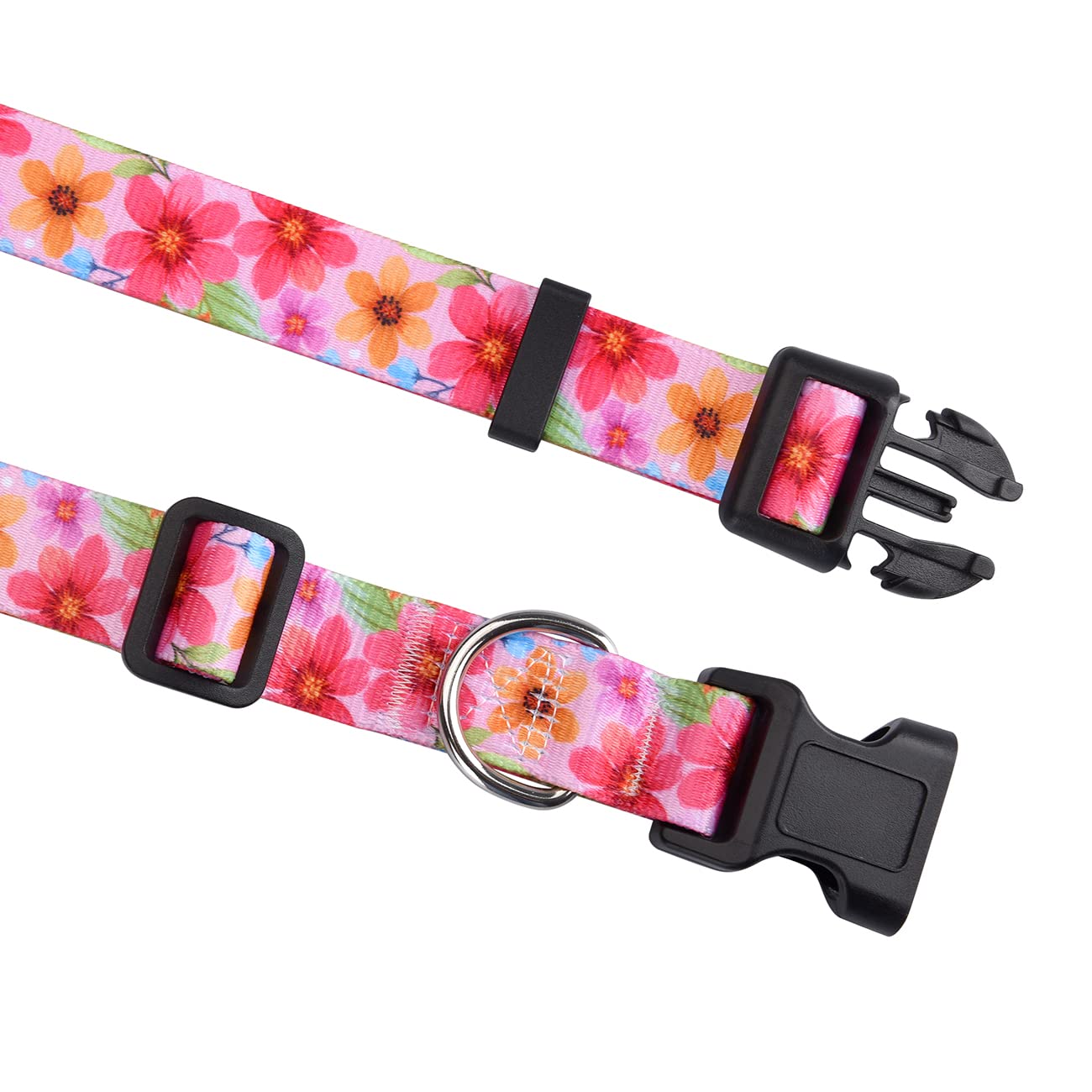 Hqyddmi Dog Collar And Leash Set For Large Dogs, Soft Comfy Pet Collar For Small Medium Large Dogs, Floral Pattern For Boy Girl