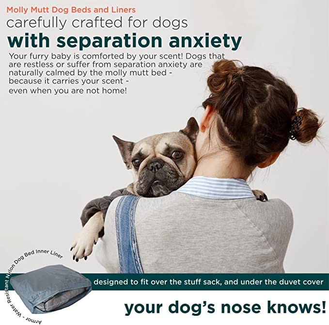 Molly Mutt Water-Resistant Dog Bed Liner, Polyester Bed Liner For Dogs, Easy To Clean, Gray, Huge, 36”X 45”X 4.75”