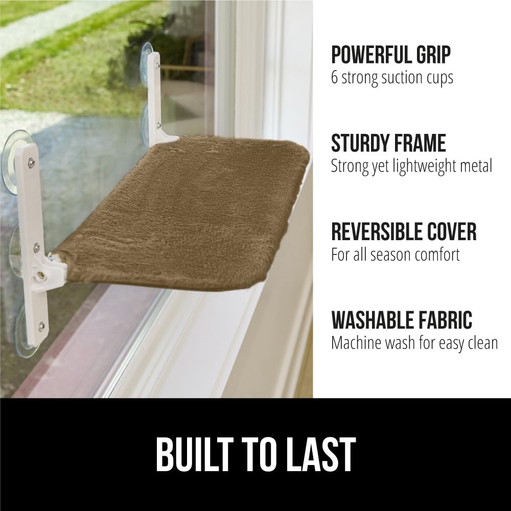 Gorilla Grip Cat Window Perch, Foldable Cat Window Hammock Bed With 6 Large Suction Cups, Cordless Indoor Wall Shelves, Strong M