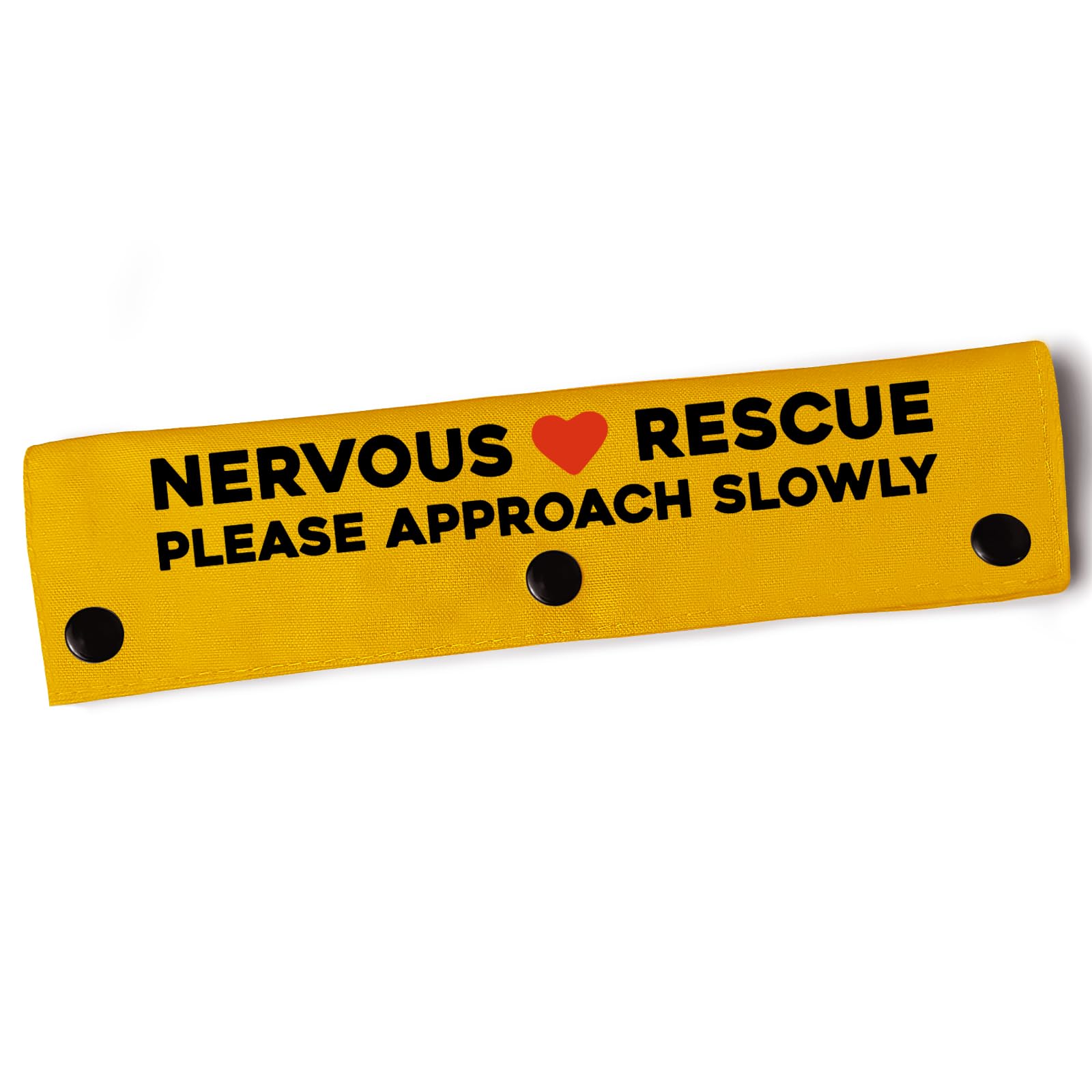 Yrovwenq Nervous Rescue Please Approach Slowly Yellow Sleeve - Funny Dog Leash Wrap For Dogs 8.8 Inches * 2.5 Inches
