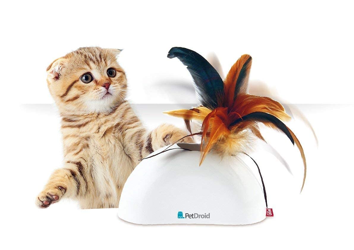 Psk Pet Mart Interactive Cat Natural Feather Hider Sound Module Motion Sensor Activated Stalk And Catch Entice Hunting Instincts