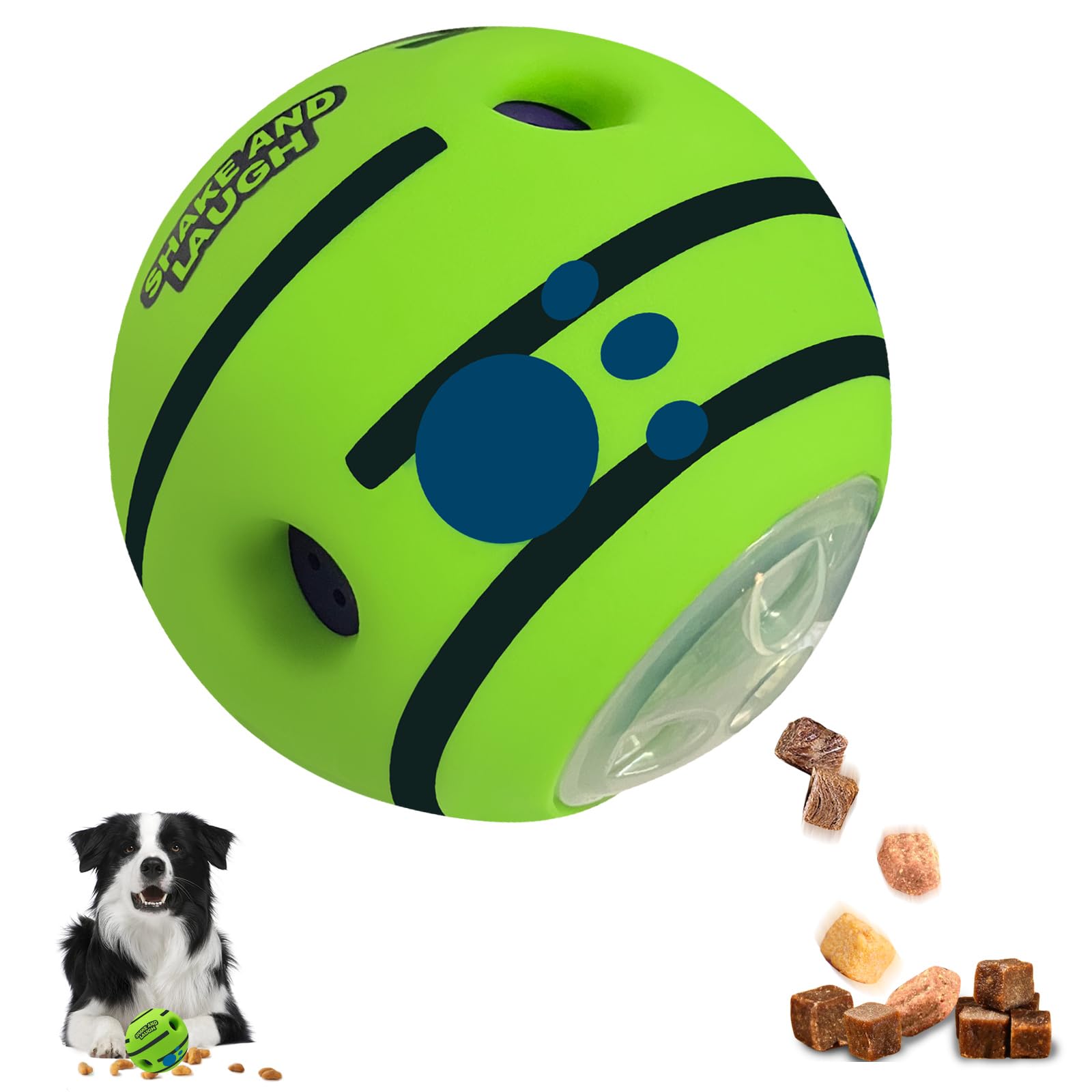 Shake And Laugh Interactive Puzzle Dog Treat Ball, Treat Dispensing Enrichment Dog Toys Ball, L, 3.94 In (10 Cm)