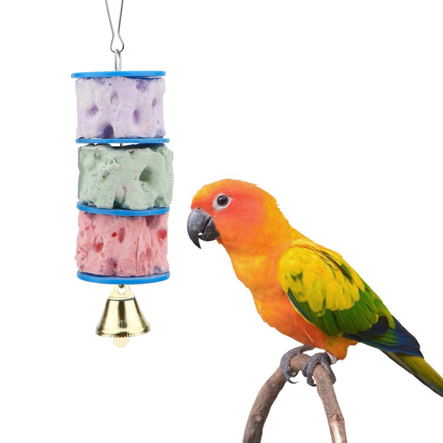 Bird Calcium Teeth Grinding Chew Treats Toy for Parrot Parakeet Cockatiel Conure Gerbil Rat Mouse Guinea Pig Chinchilla