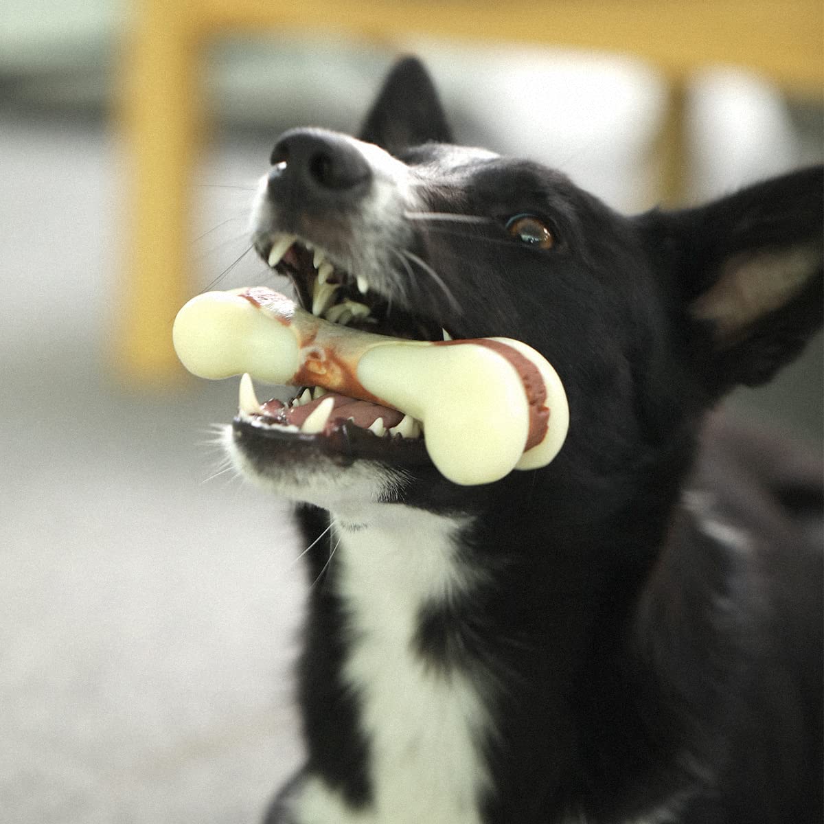 Indestructible Dog Chew Toys For Aggressive Chewers, Tikaton Beef Flavor Durable Dog Teething Chew Toys Bones For Large / Medium