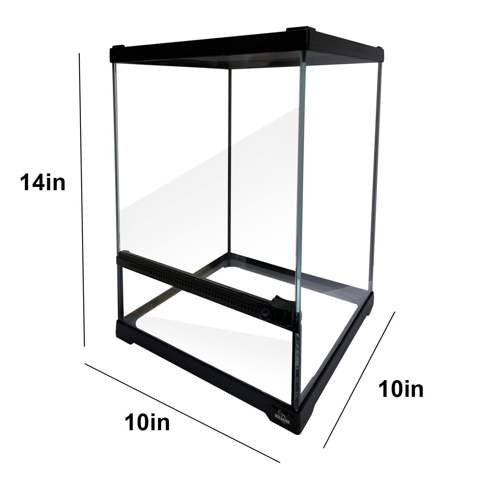 Waazoorep Reptile Glass Terrarium Tank 10 * 10 * 14In, Full View With Front Opening Door,Amphibians Enclosure Habitat Cage For L