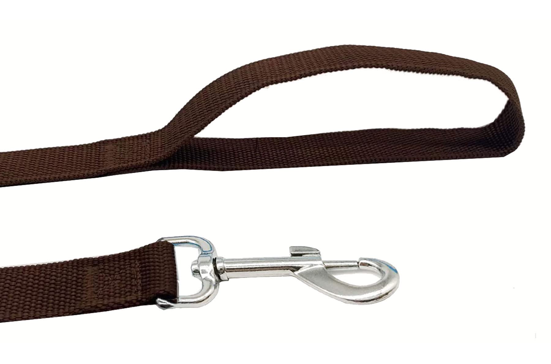 Taian 4Ft/5Ft/6Ft Strong Dog Leash, Nylon Dog Leashes For Small Medium Large Dogs (1 In X 5 Ft, Brown)