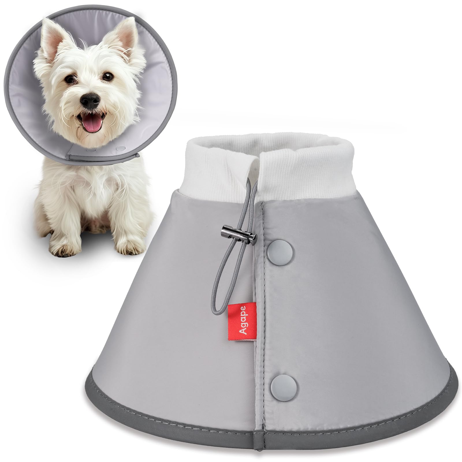 Agape Soft Dog Cone for Small Dogs & Cats, Comfy Dogs Recovery Collar After Surgery, Adjustable E Collar Alternative to Stop Lic