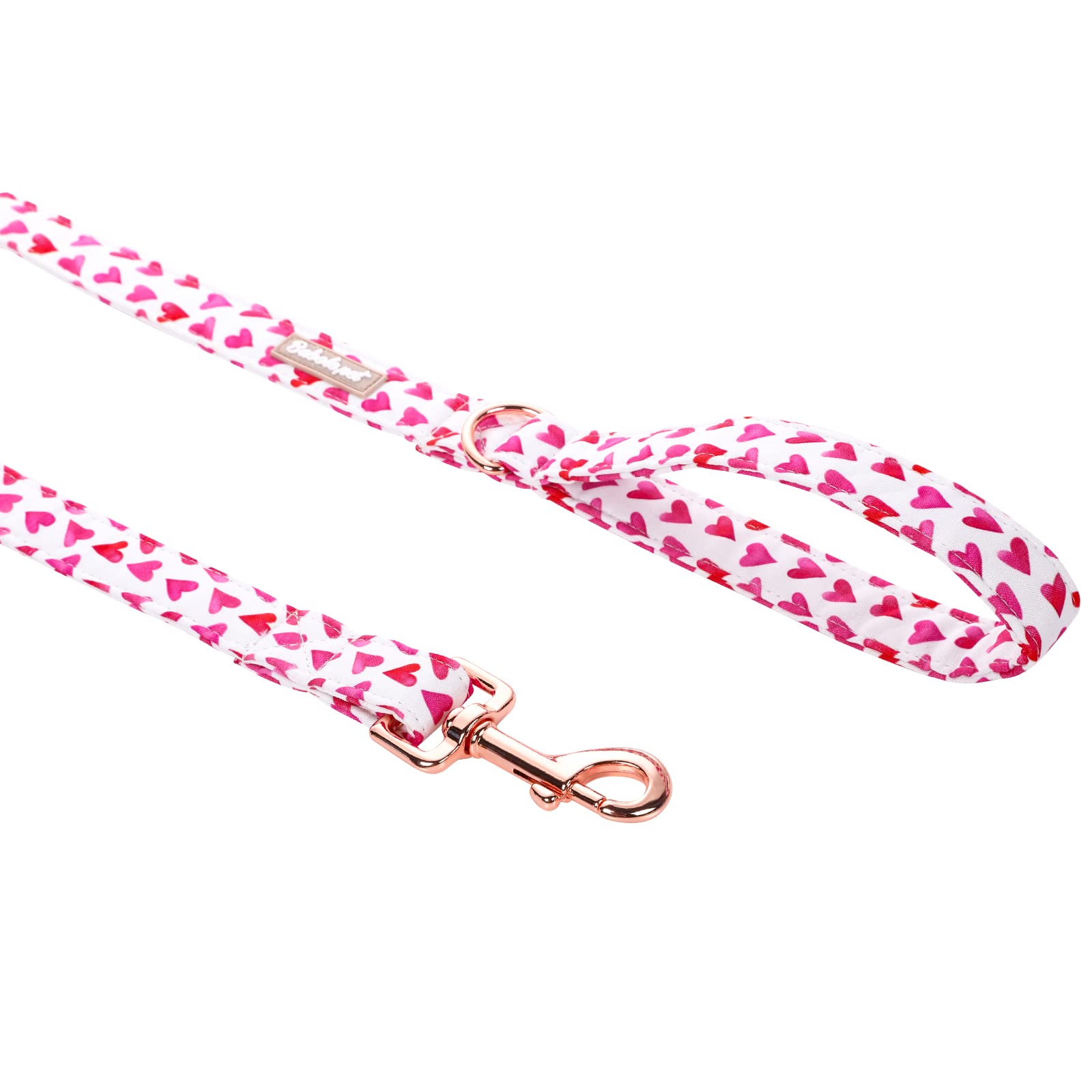 Babole Pet Valentine'S Day Dog Leash,Durable Handmade Dog Leashes With Soft Handle,Manual Dog Leashes Matching White Red Love Do