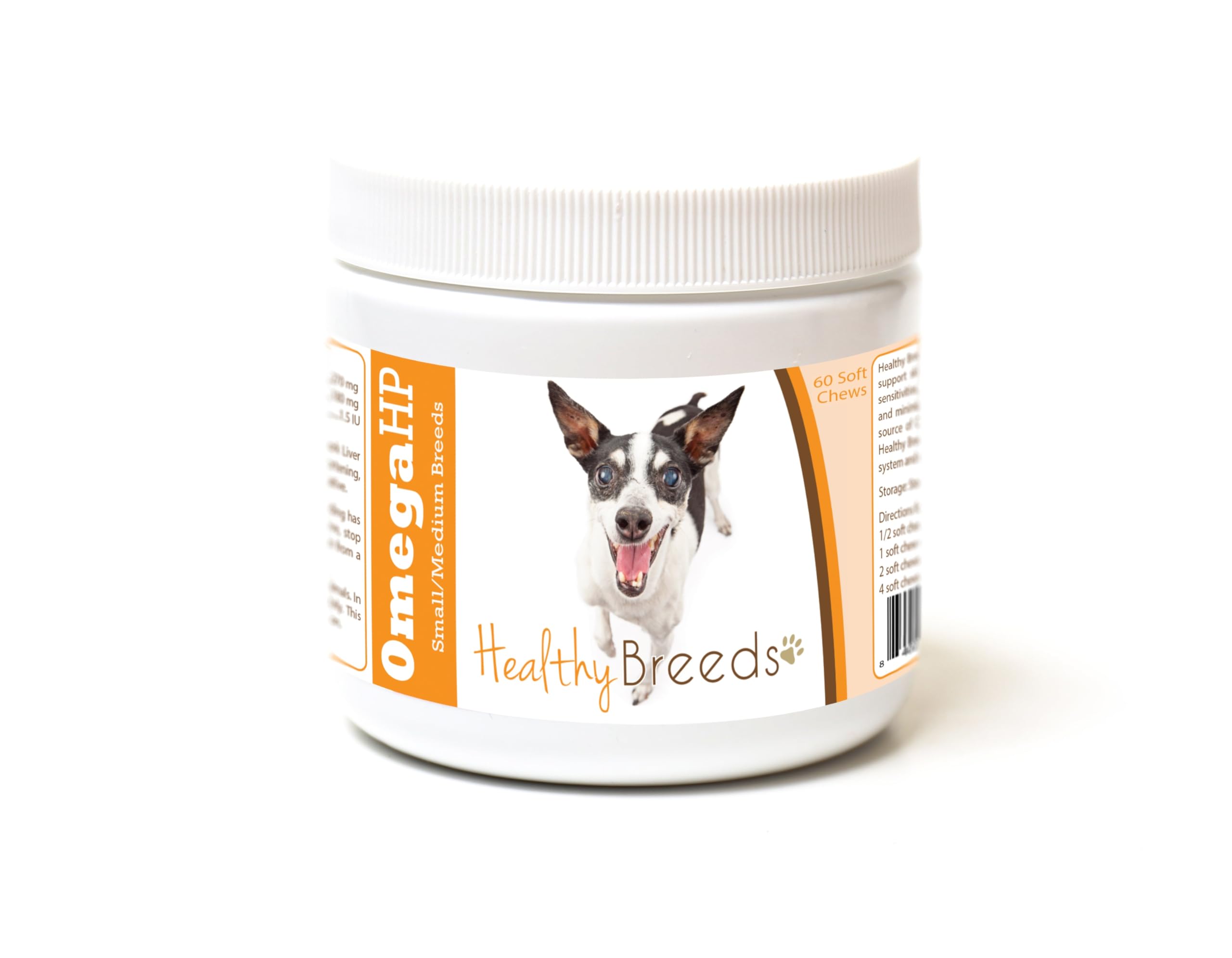 Healthy Breeds Rat Terrier Omega HP Fatty Acid Skin and Coat Support Soft Chews 60 Count
