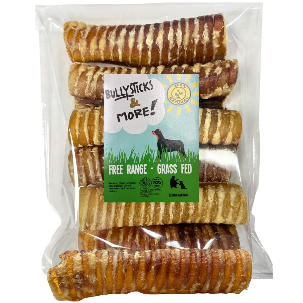 BULLYSTICKS & MORE 6 Inch Beef Trachea (6 Inch - 6 Pack) | Beef Trachea for Dogs | 100% Grass Fed Beef | Dog Parents Choice Beef