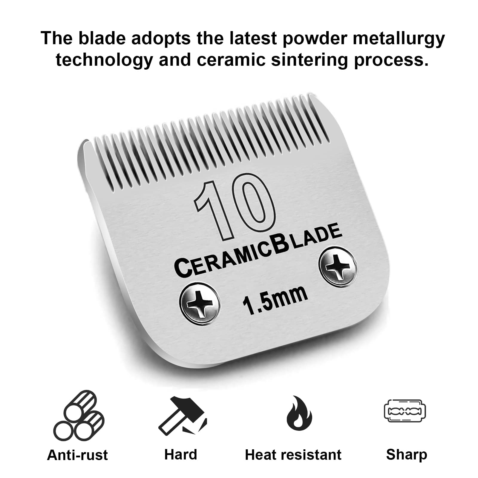 7Pcs Dog Grooming Blades Compatible With Andis/Wahl/Oster Dog Clippers,Detachable Ceramic Blade & Stainless Steel Blade,Size:#3Fc+4Fc+5Fc+7Fc+10+30+40