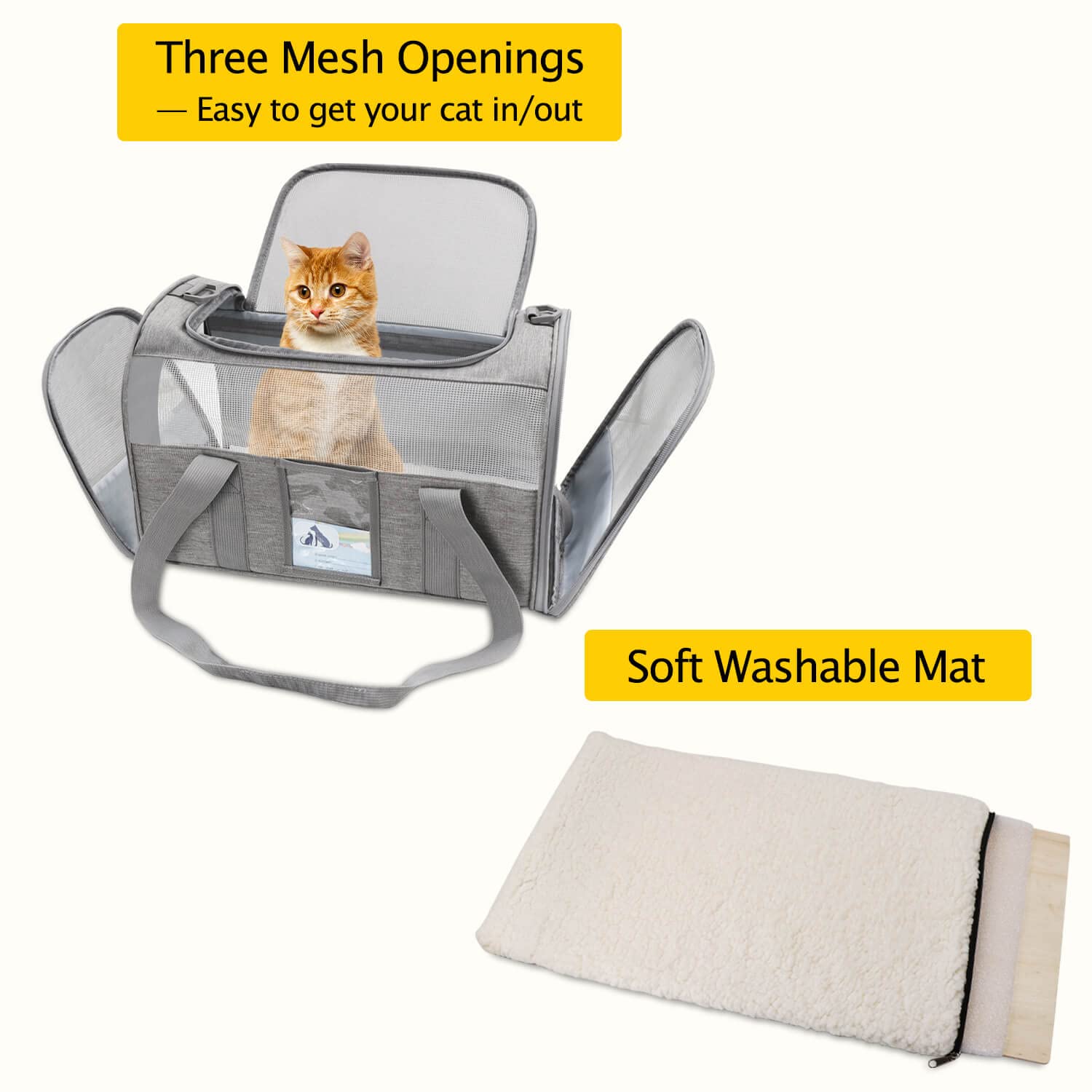 Refrze Cat Carrier For Large Cats 20 Lbs, Medium Cats Under 25 Lbs, Dog Carriers For Small Dogs, Soft Travel Pet Carrier For 2 C