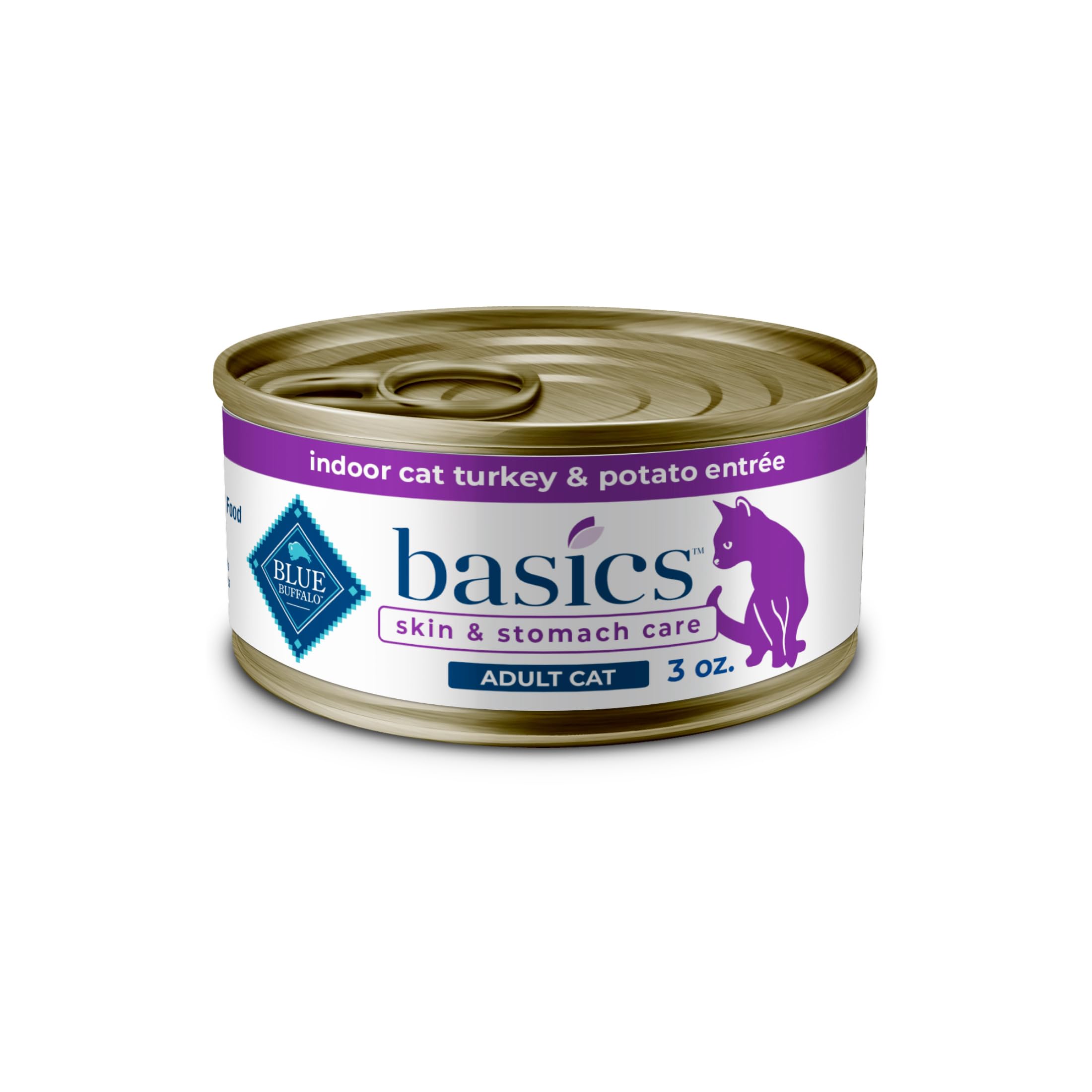Blue Buffalo Basics Grain-Free Adult Wet Dog Food, Skin & Stomach Care, Limited Ingredient Diet, Turkey Recipe, 3-oz Can, 24 Cou