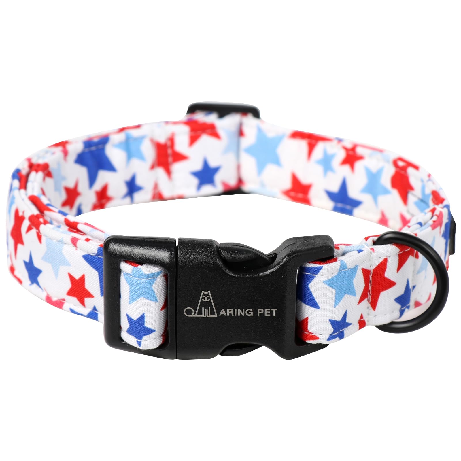 Aring Pet 4Th Of July Dog Collar-Cotton Patriotic Dog Collars, Adjustable American Puppy Collars With Quick Release Buckle